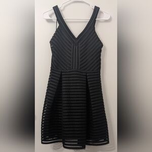 Express Little Black Dress | Mini Cocktail/Party Dress w/ Eyelet Details, Size 4